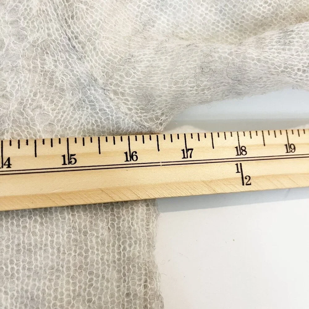 Anthropologie Knitted & Knotted Gray Pointelle Sweater Alpaca Wool Size XS - Picture 8 of 8